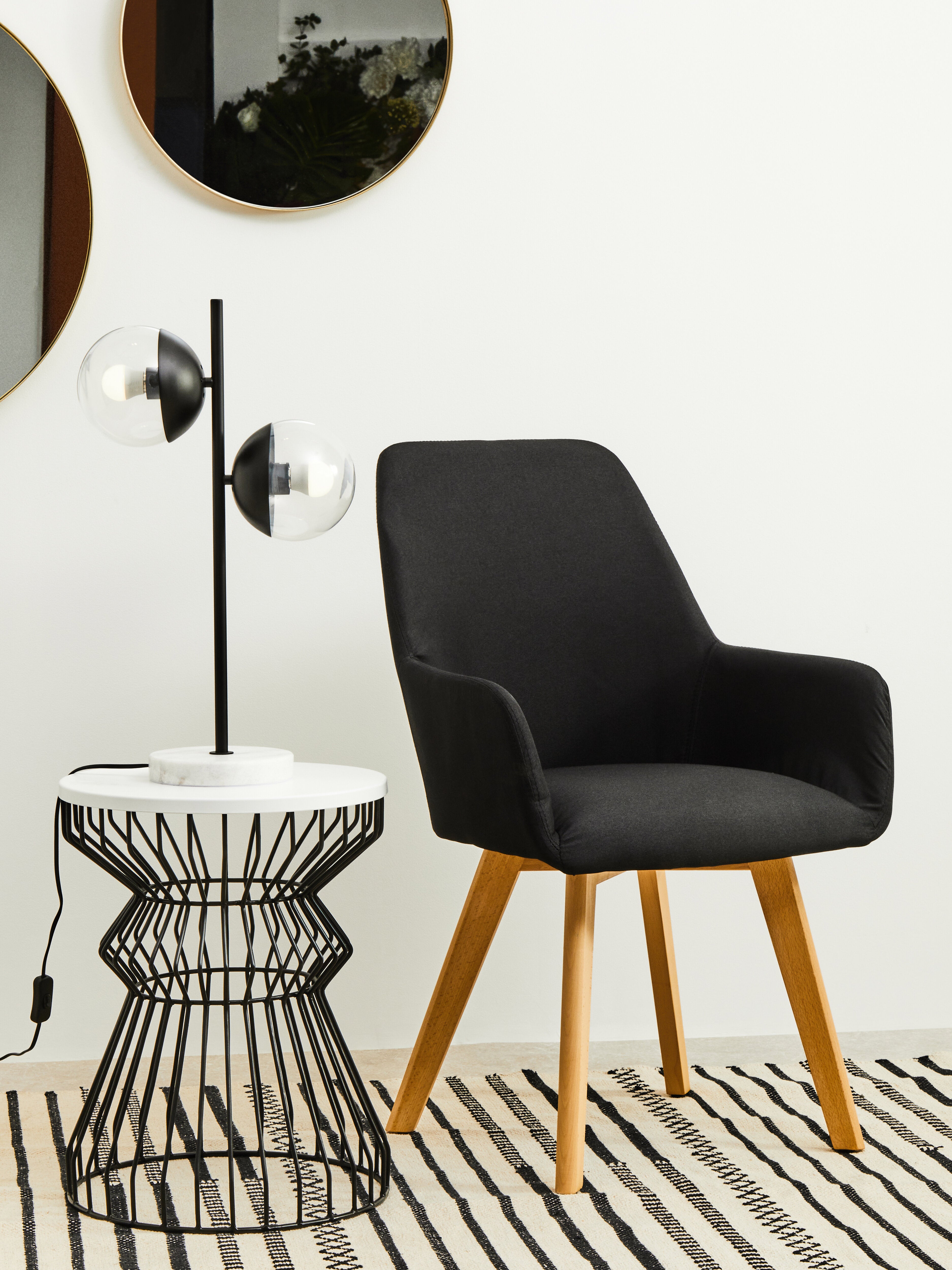Kidston Black Finish Metal 2 Light Table Lamp